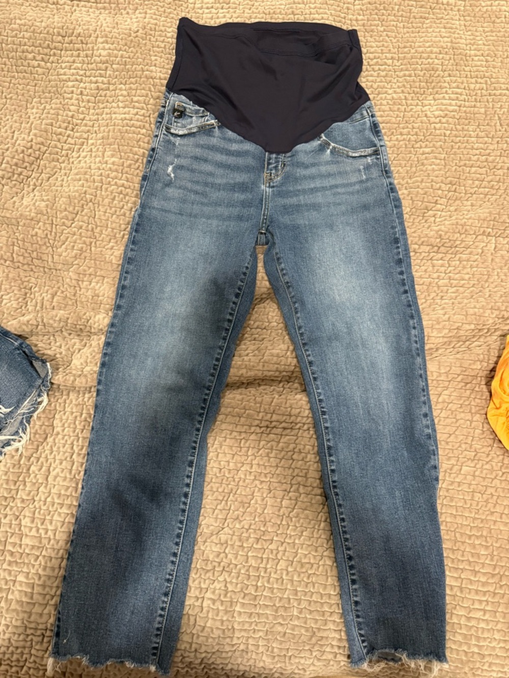 Pinkblush Navy Top Panel Dark Blue Wash Maternity Skinny Jeans